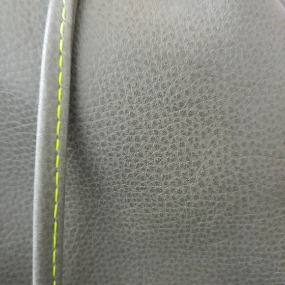 Green Leather Contrast Stitching Backpack Made in Romania Boho Utility - Picture 2 of 13